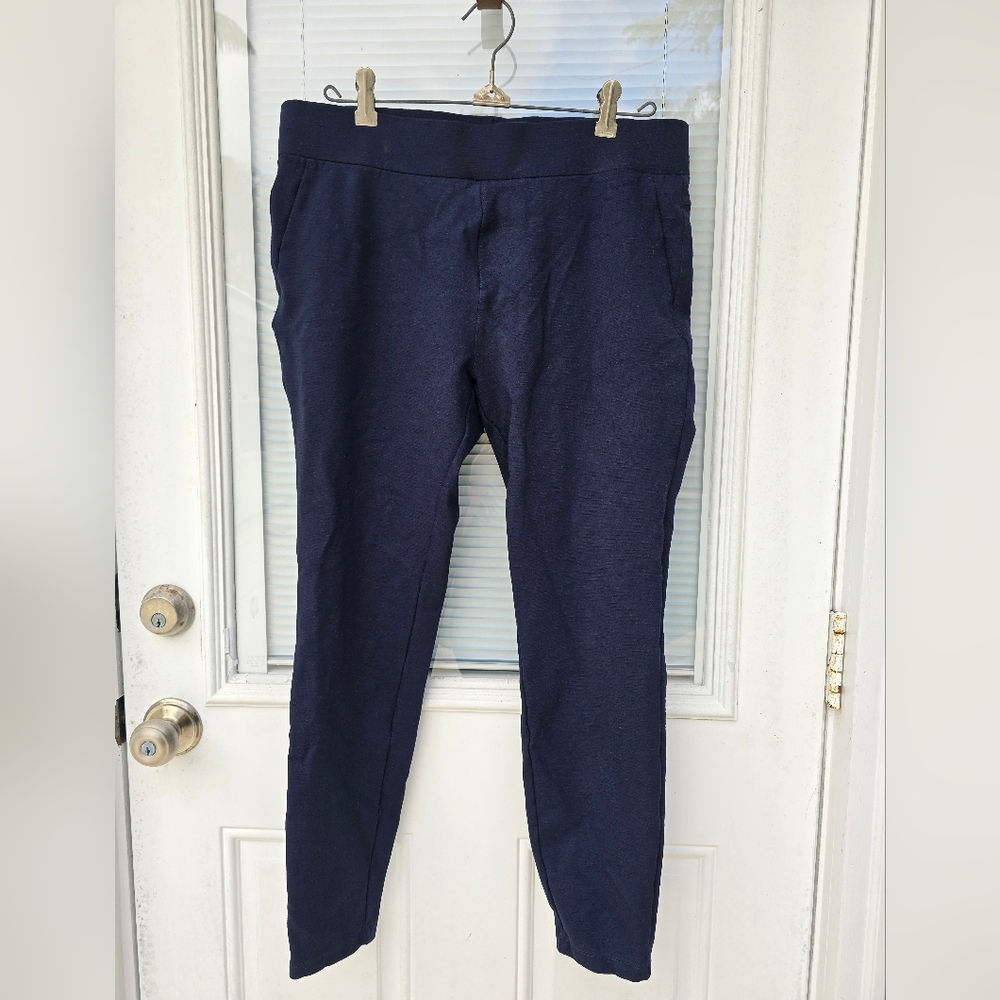 Matty M Navy Stretch Pants Large